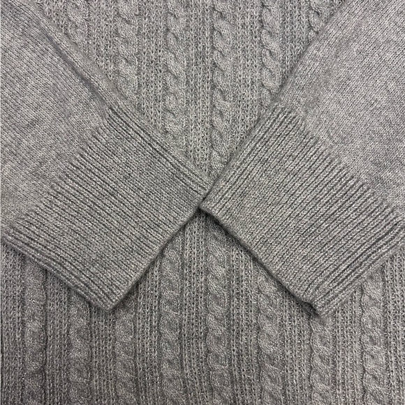 Talbots Plus Metallic Allover Cable Knit Crewneck Sweater - Picture 5 of 10